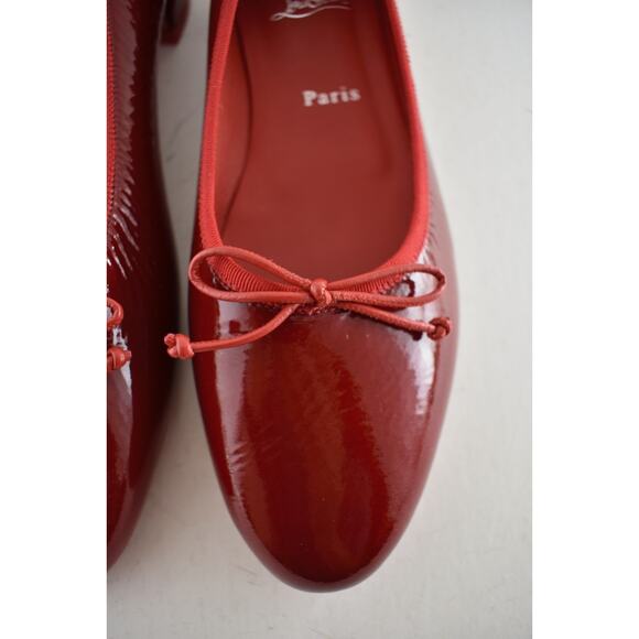 Christian Louboutin Sweetie Jane Flat Loubi Red Patent Vog Ballet Ballerina 42 - Picture 8 of 14